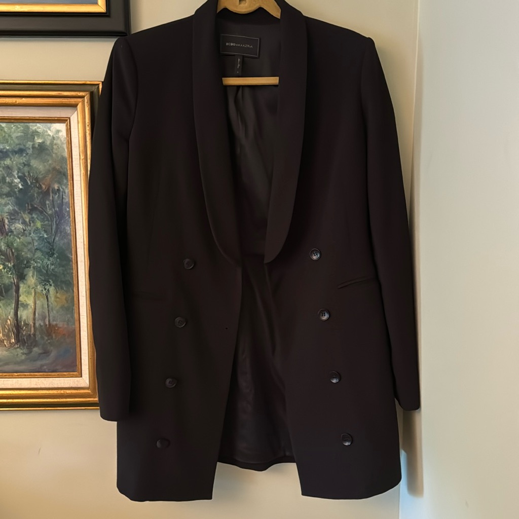 Bcbg Maxazria Suit Jacket Mini Dress Black Size S Small Delphina